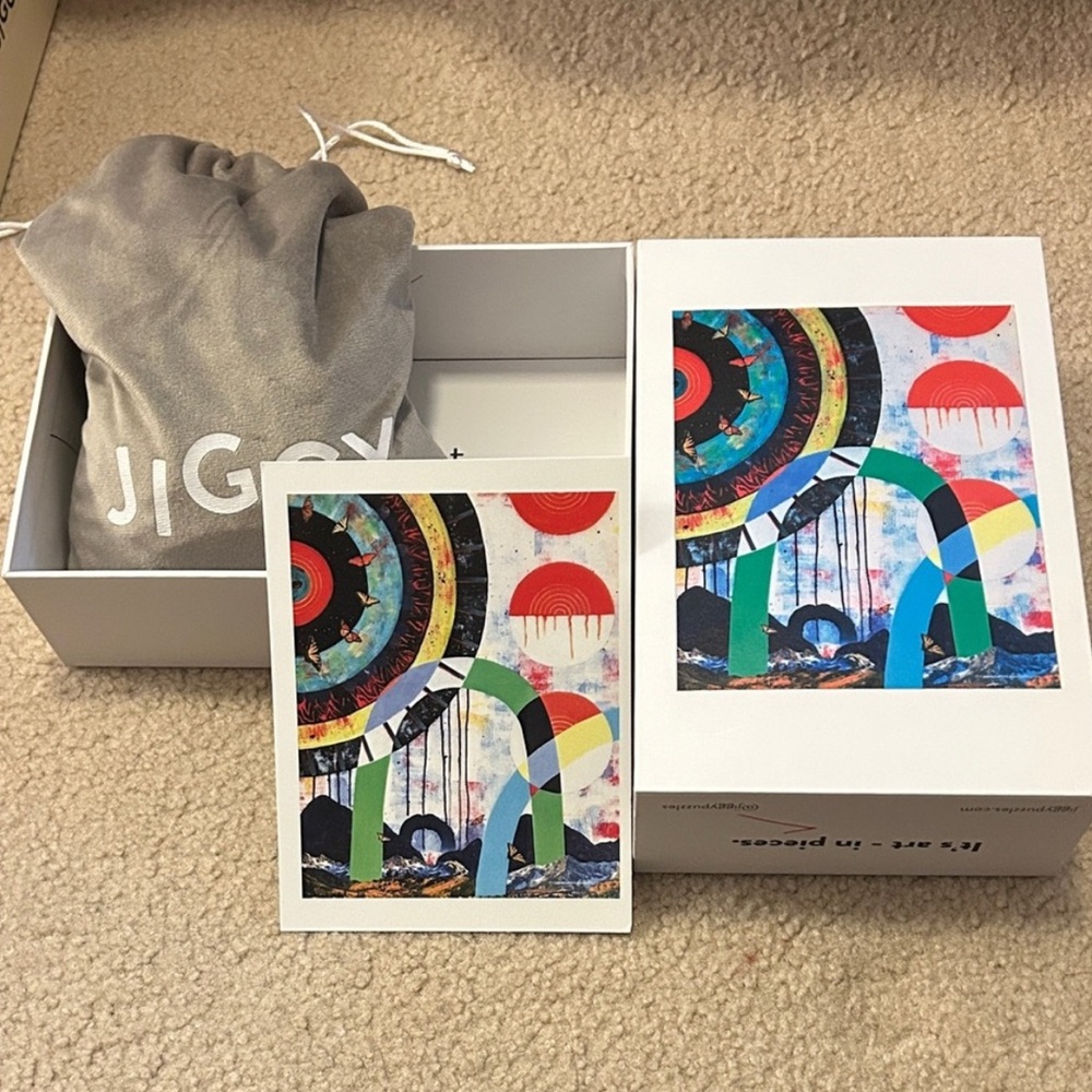 Jiggy Colorful Abstract Art Puzzle with Storage Bag